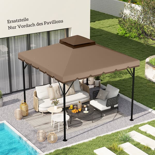 Udskiftnings tag til pavillon 300x300 cm Khaki polyester