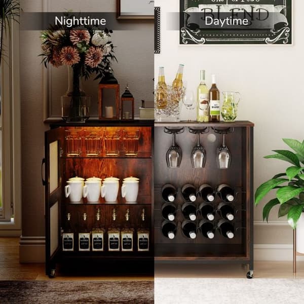 Buffé Sideboard 108x40x81 cm Brun, LED-belysning, Förvaring , Star