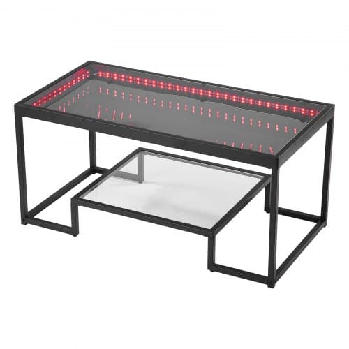 Soffbord, Härdat glas, 100x51x48 cm, Förvaring
