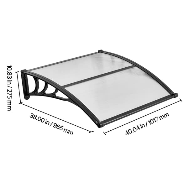 Dørmarkise 96,5x101,7x27,5 cm Klar polycarbonat Udendørs