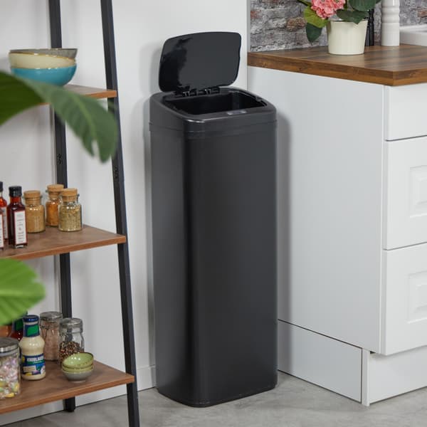Køkkenaffaldsspand, Sensor, Stål, Sort, Kodustaar