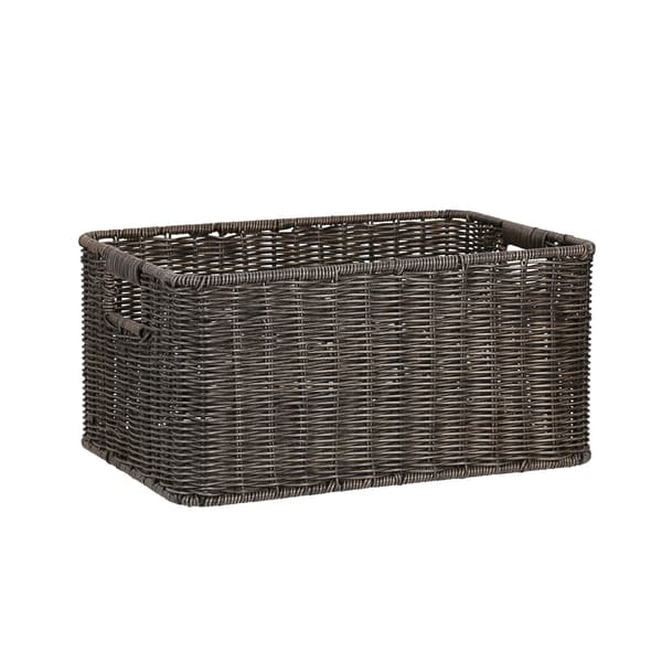 Kurv 37x26x18 cm mørk plastflet