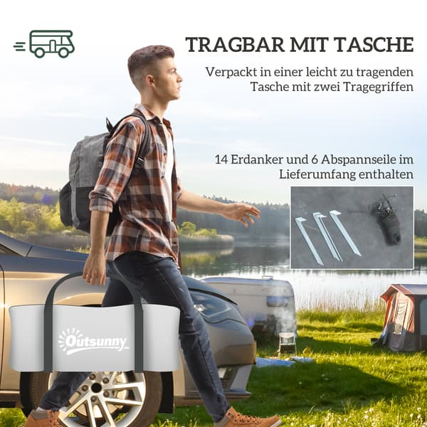 Campingtelt 470x220x150 cm Grå Polyester