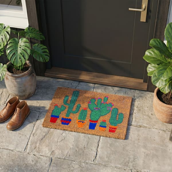 Dørmåtte i kokos, planter, 60x40 cm, Kodustaar