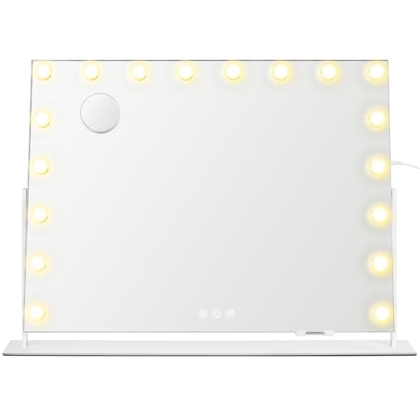 Sminkespeil 80x60 cm Hvit LED-belysning