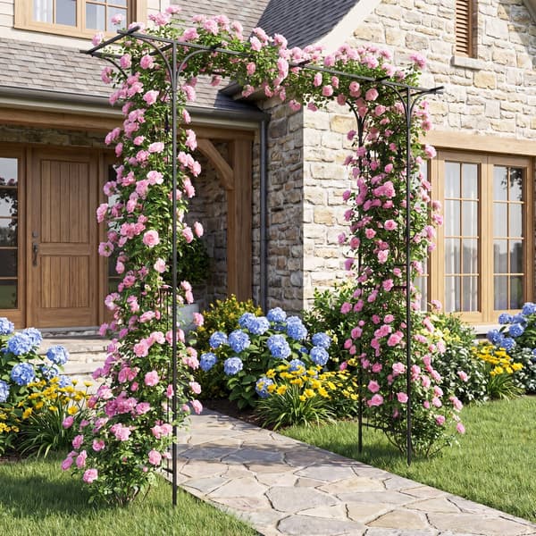 Havebue Pergola 150x40x216 cm sort