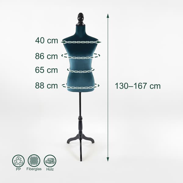 Ginekoform, 130–167x41x34 cm, Sort, Kodustaar