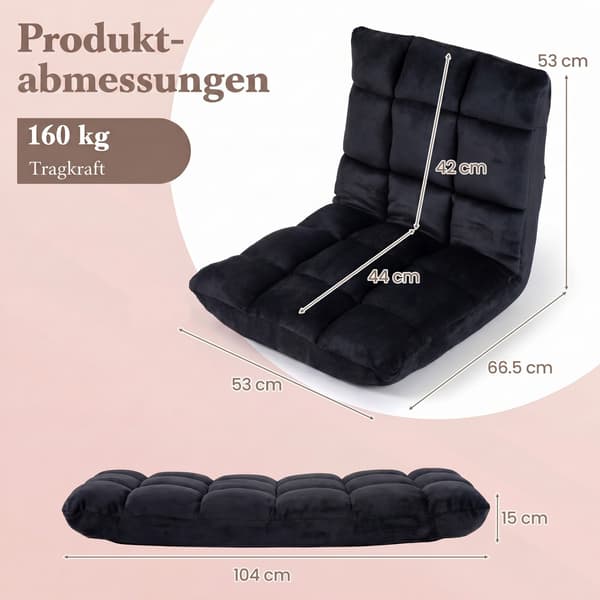 Foldbar gulvstol 66,5x53x53 cm lys pink