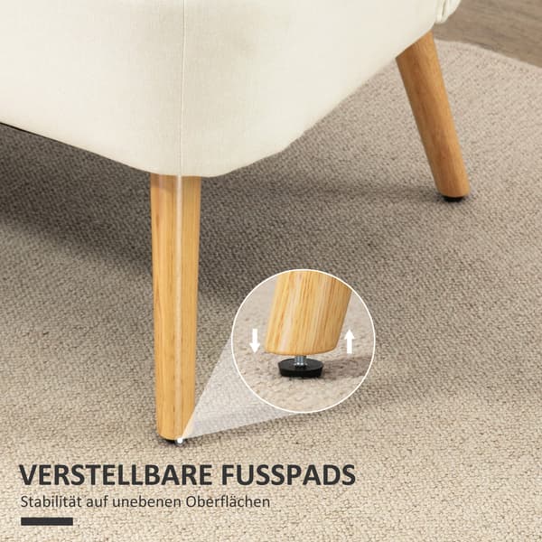 2-sits soffa 117x56,5x77 cm krämvit