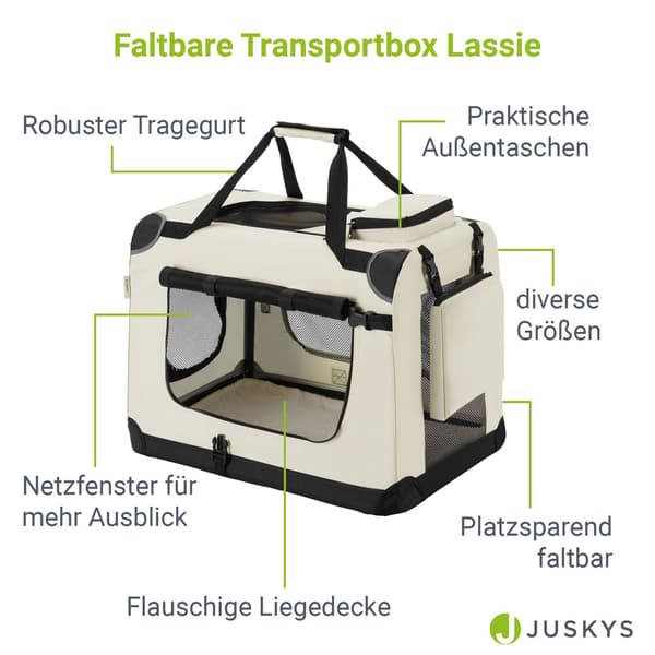 Hundetransportkasse Lassie L foldbar beige