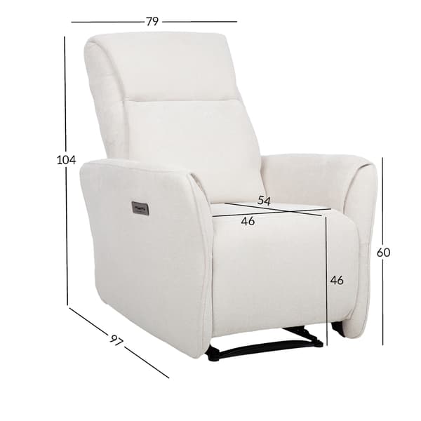 Lænestol HEIDY 79x97x104 cm Hvid Stof