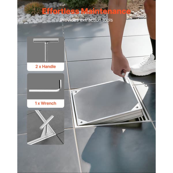 Brunnslock med ram, 40x40x5,5 cm, aluminiumlegering