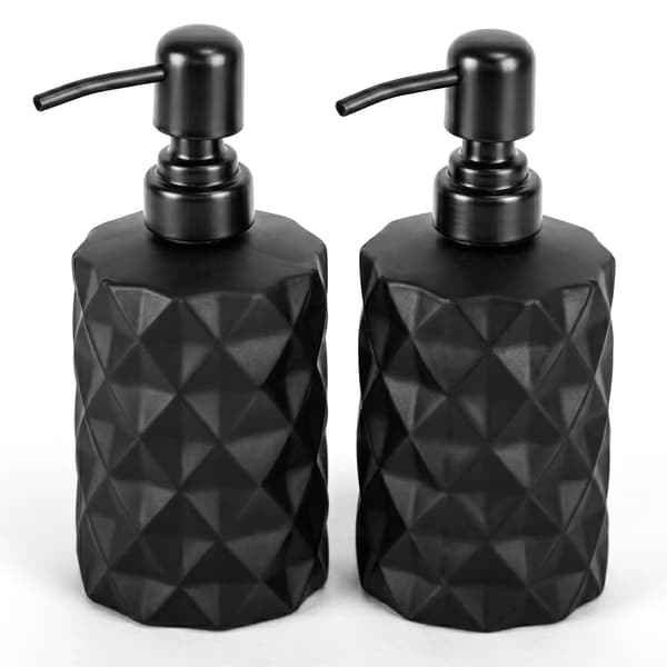 Tvålpump 17,5x7 cm Svart Glas Set, Kodustaar