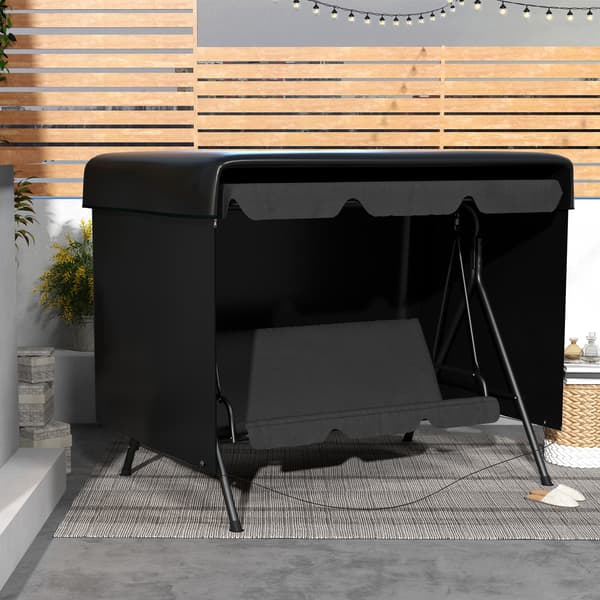 Ulkokalusteiden suojapeite 215x155x150 cm Musta Polyeteeni