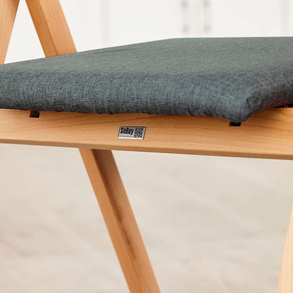 Sammenklappelig spisebordsstol 61,5x56x77,6 cm grå, træ