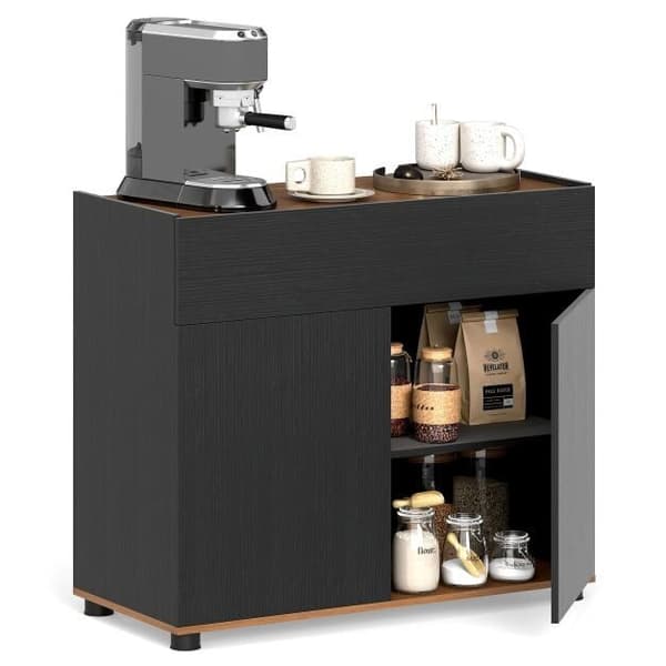 Skænk Buffet Skab 80x35x70 cm Sort, opbevaring