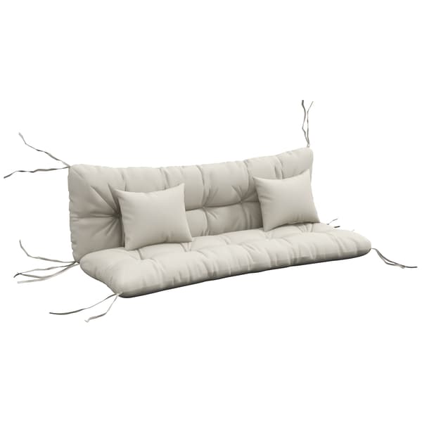 Istuintyynysetti 150x50x10 cm Kermanvärinen Polyesteri