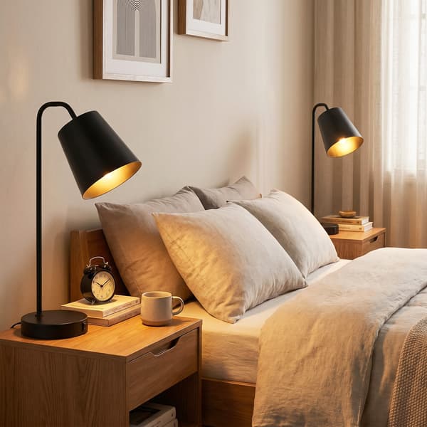 Bordlampe sæt 2 stk 28x15x41 cm sort