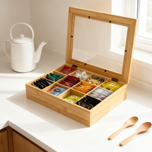 Teaskrin, 8x28x23 cm, Natur, Bambu, Kodustaar