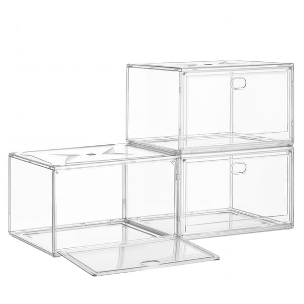 Skoæske Sæt 3 Stk 36x27x21 cm Transparent Plastik