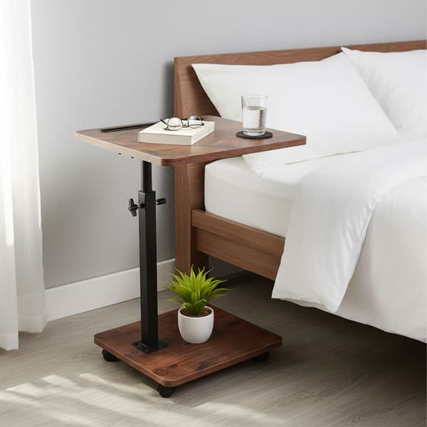 Sidebord Højdejusterbar 40x30x48–84 cm Brun Sort, Kodustaar