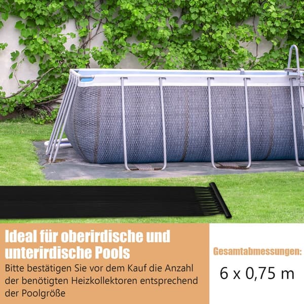 Swimmingpoolvarmere 2 stk. 500x75 cm sort