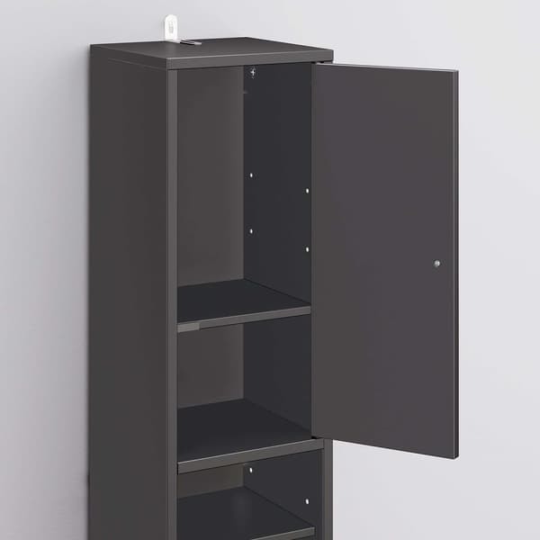 Badeværelsesopbevaringsskab, 20x20x180 cm, Sort