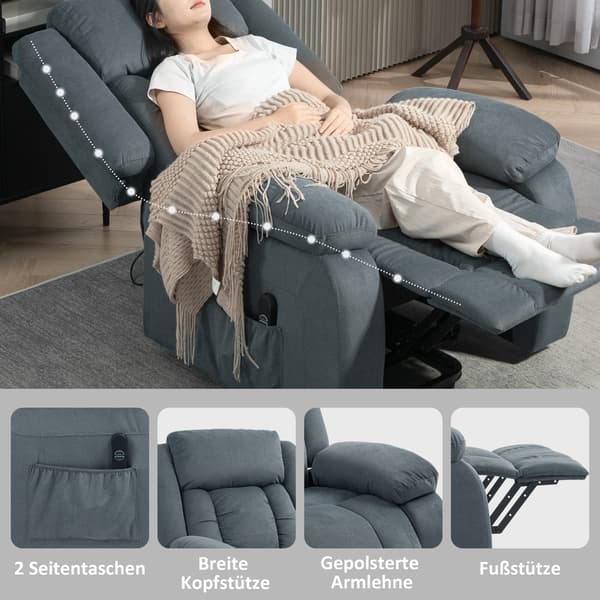 Liftstol Recliner 92x94x105 cm grå