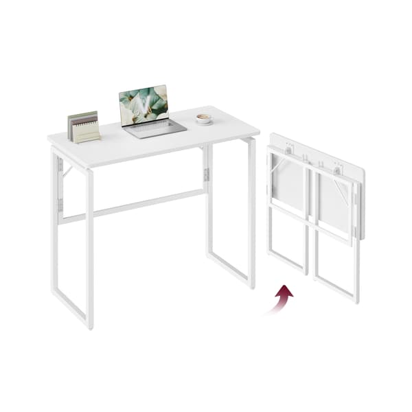 Sammenklappeligt skrivebord 80x40x74 cm hvid