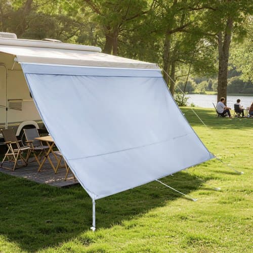 Markise Solsejl Skærm 200x330 cm Sort Polyester Net