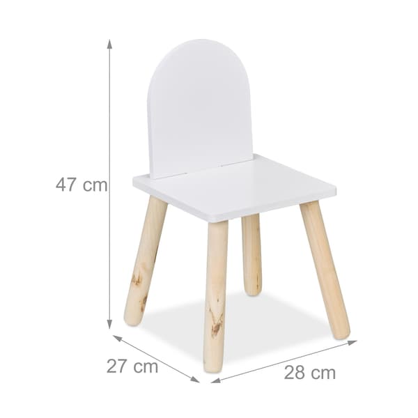Barnbord och stolar set, 45x60x60 cm, Vit, Trä, Kodustaar