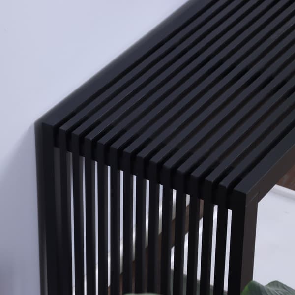 Bænk, 90x30x45 cm, Sort, Bambus, Kodustaar