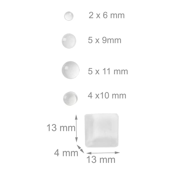 Självhäftande gummibuffertar, 222x, silikon, transparent, Kodustaar