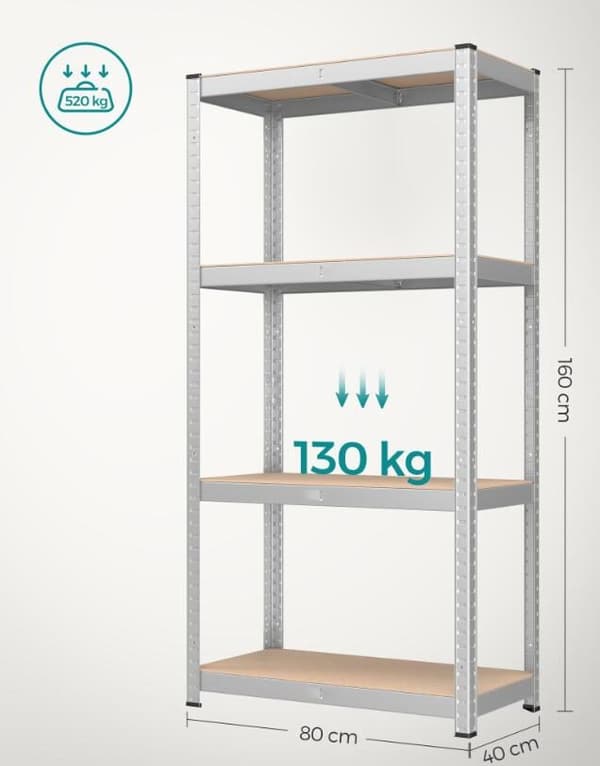 Hyllsystem Set om 2 Stål och MDF Justerbar