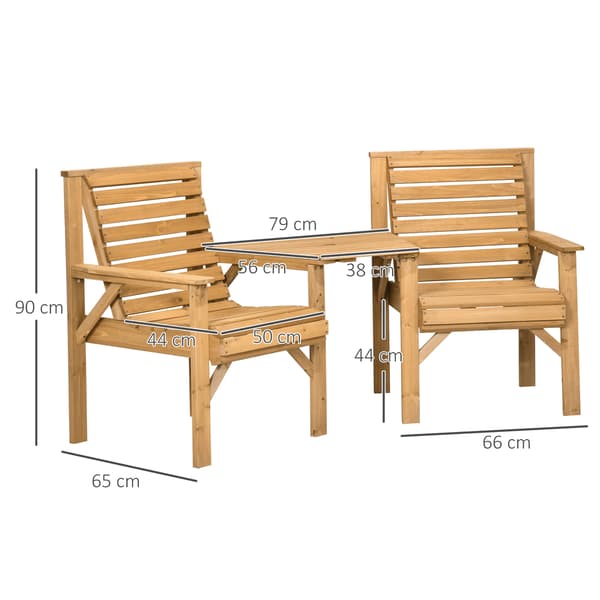 Bistroset, 3-delad, 66x65x90 cm, Brun, Trä
