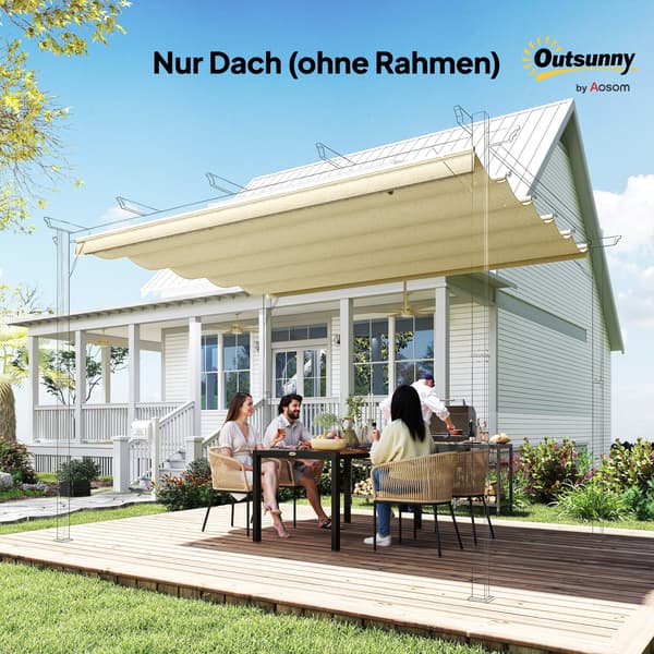 Pergola erstatningsdug 250x255 cm, hvid, polyester