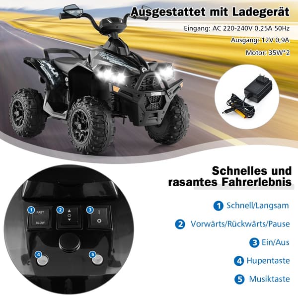 Elektrisk ATV, 60x94x73 cm, Sort , Star