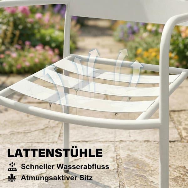 Bistroset 55x58x82 cm Vit Metall