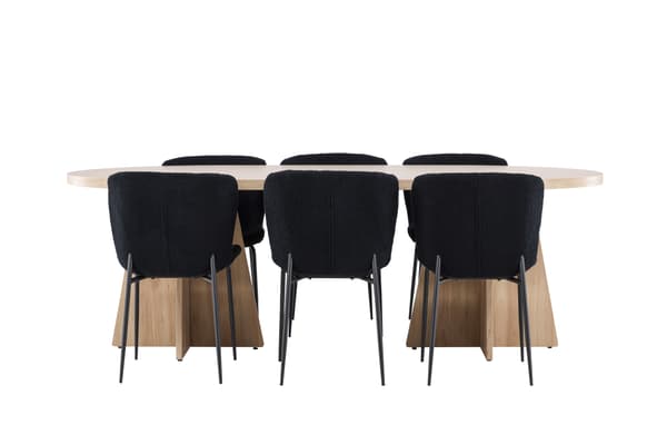 Spisebord Bootcut 230x115 cm Hvidvasket