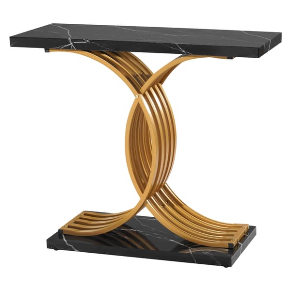 Konsolbord, 100x30x81 cm, Guld, Trä, Metall