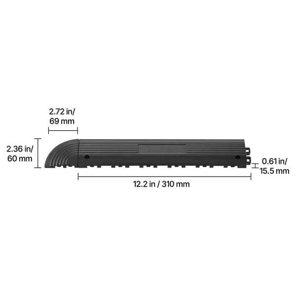 Transition Edge Kit 11-dele Garagegulv Kantning Sort PP Materiale