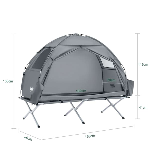 Teltta, OGS32-II-HG, 193x86x160 cm, Harmaa