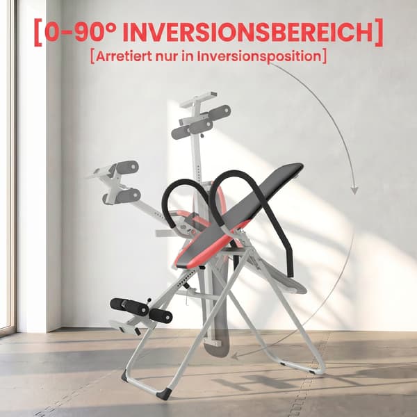 Inversionstabel Foldbar 122x59x130 cm sort/rød