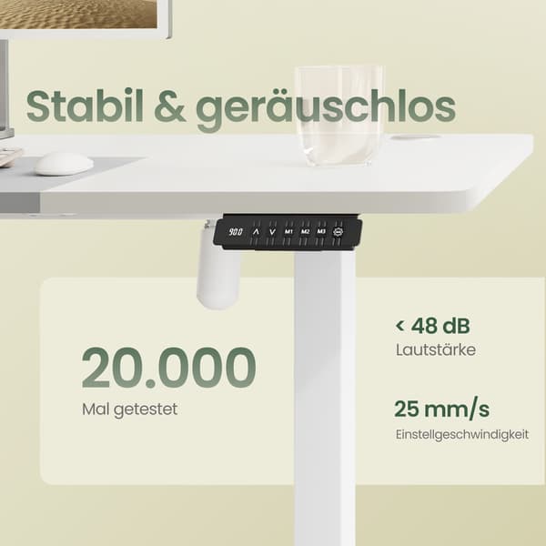 Ståbord 120x60x72-120 cm Vit-Grå Stål