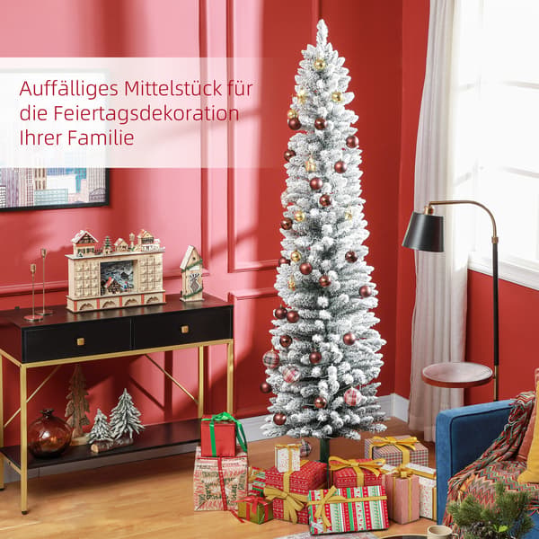 Julgran 210 cm LED-ljusslinga Ø57 cm grön/vit