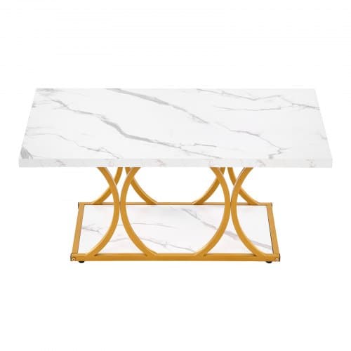Soffbord, 120x59.5x48 cm, Vit, Metallram