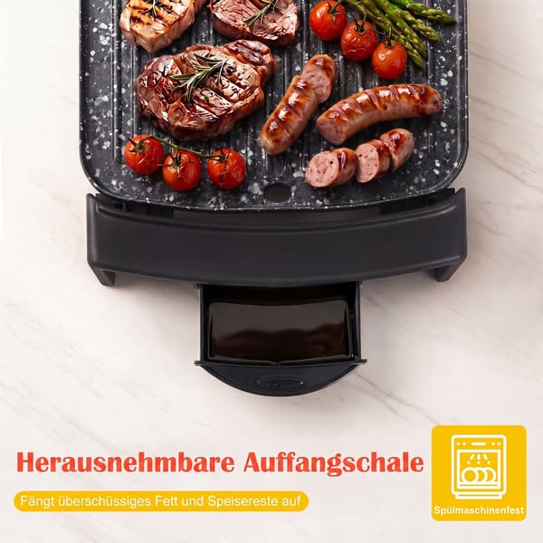 Elektrisk grill 54x25x8 cm sort