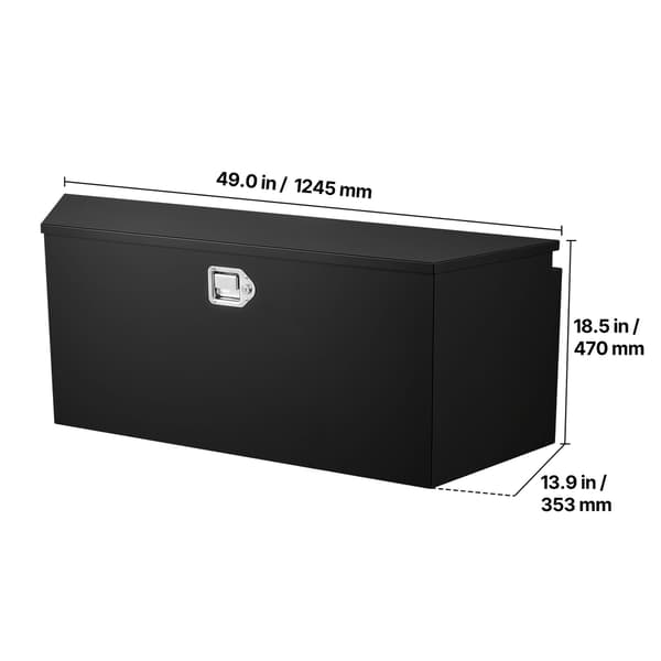 Trailer-tungeboks, 124.5x35.3x47 cm, sort, stål, opbevaring