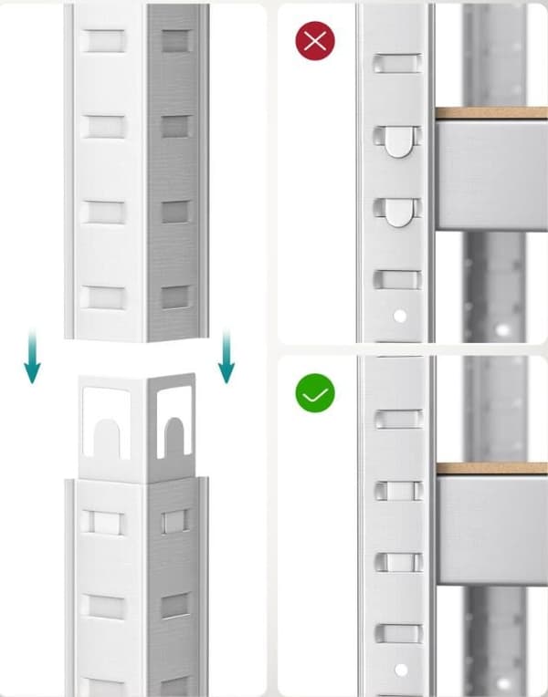 Hyllsystem Set om 2 Stål och MDF Justerbar