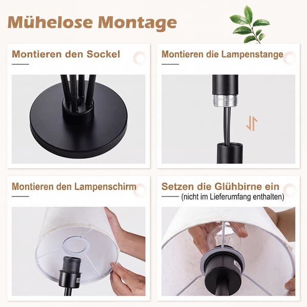 Gulvlampe 4 lyskilder 25x25x160 cm